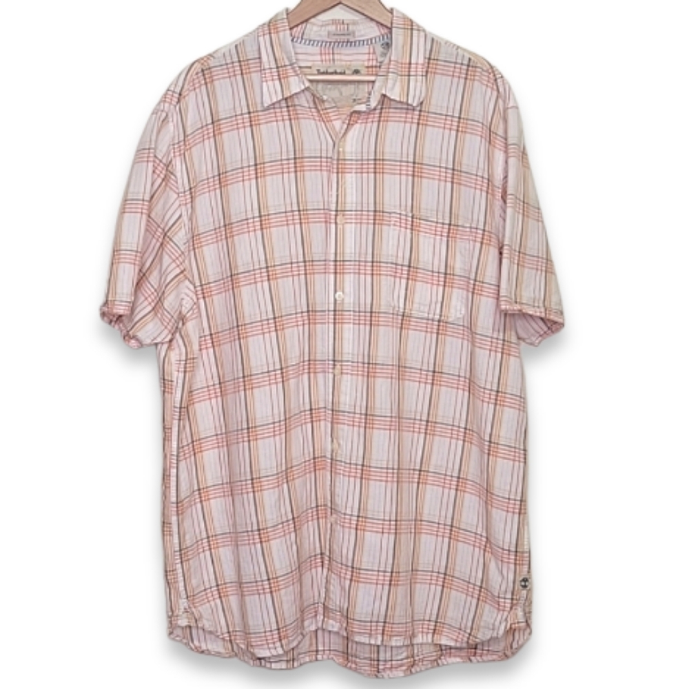 Timberland Standard Fit Linen Button Front Shirt, Size XXL